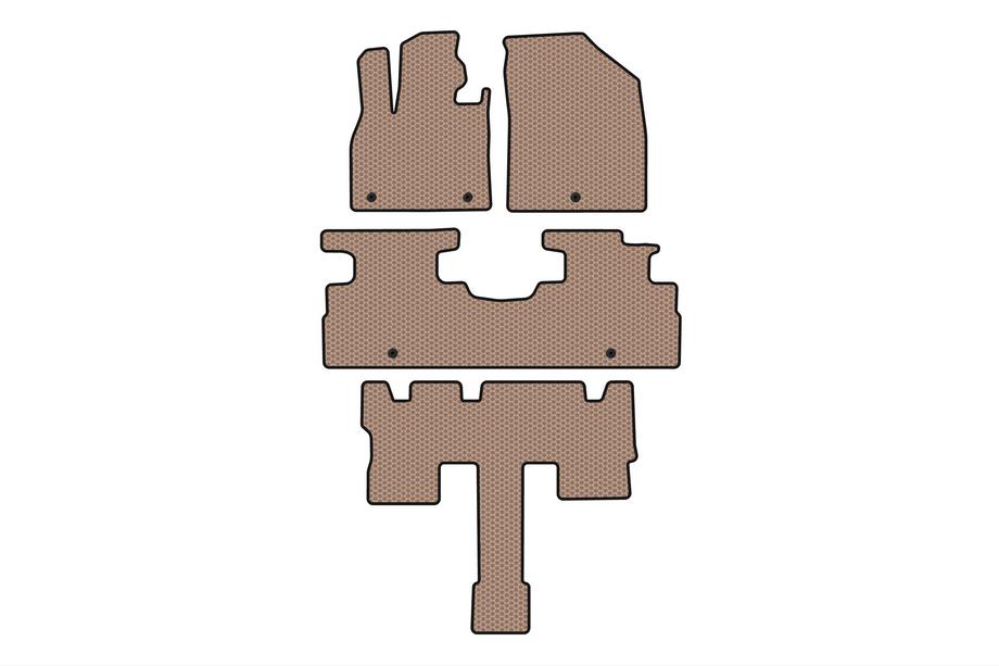 Hyundai Palisade 2018-2025 Rubber floor mats Carsuit (3 rows, 7-seater, beige) Image