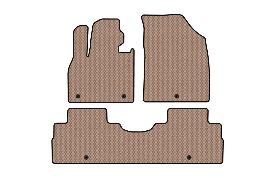 Hyundai Palisade 2018-2025 Rubber floor mats Carsuit (2 rows, 8-seater, beige) Image