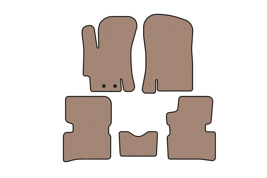 Hyundai Accent 2006-2010 Rubber floor mats Carsuit (SD, beige) Image