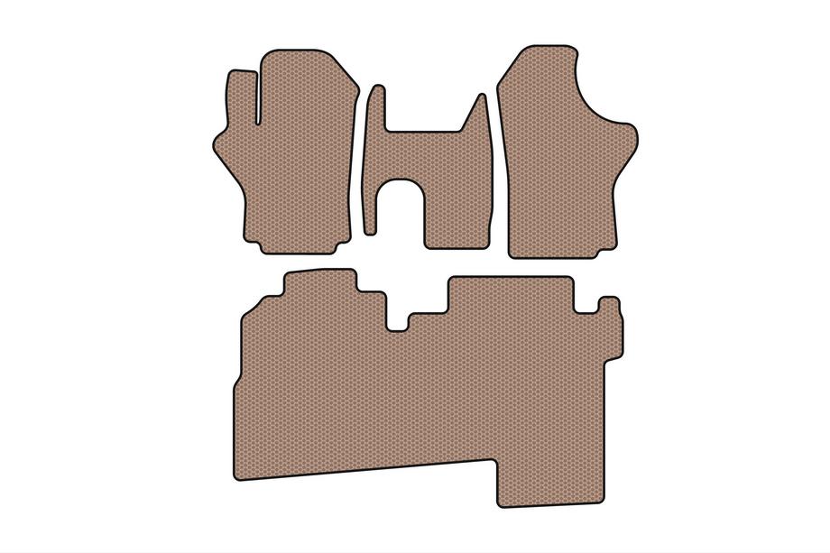 Hyundai H200, H1, Starex 1998-2007 Rubber floor mats Carsuit (2004-2007, 2 rows, 8-seater, beige) Image