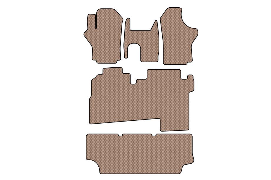Hyundai H200, H1, Starex 1998-2007 Rubber floor mats Carsuit (2004-2007, 3 rows, 8-seater, beige) Image