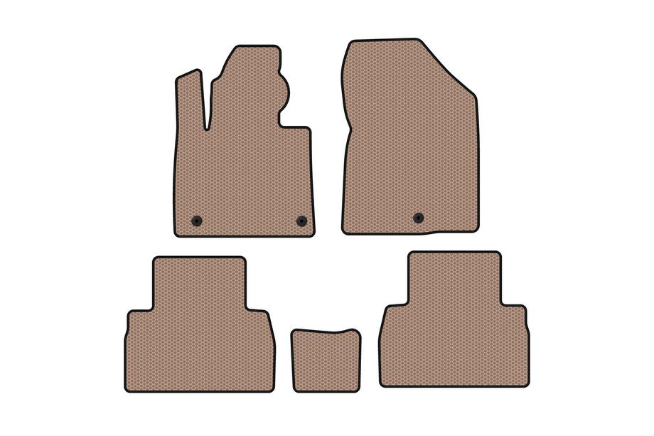 Hyundai Santa Fe 4 2018-2023 Rubber Floor Mats Carsuit (2018-2020, Beige) Image