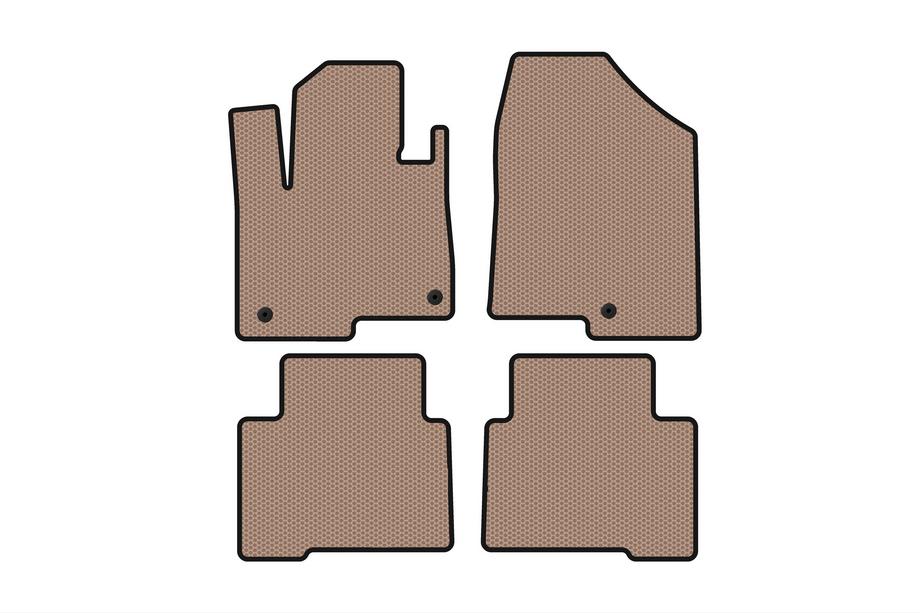 Hyundai Santa Fe 4 2018-2023 Rubber floor mats Carsuit (2 rows, for Grand, beige) Image