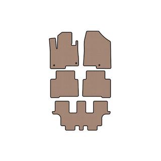 Rubber floor mats Carsuit (3 rows, for Grand, beige) Hyundai Santa Fe 4 2018-2023 photo 1
