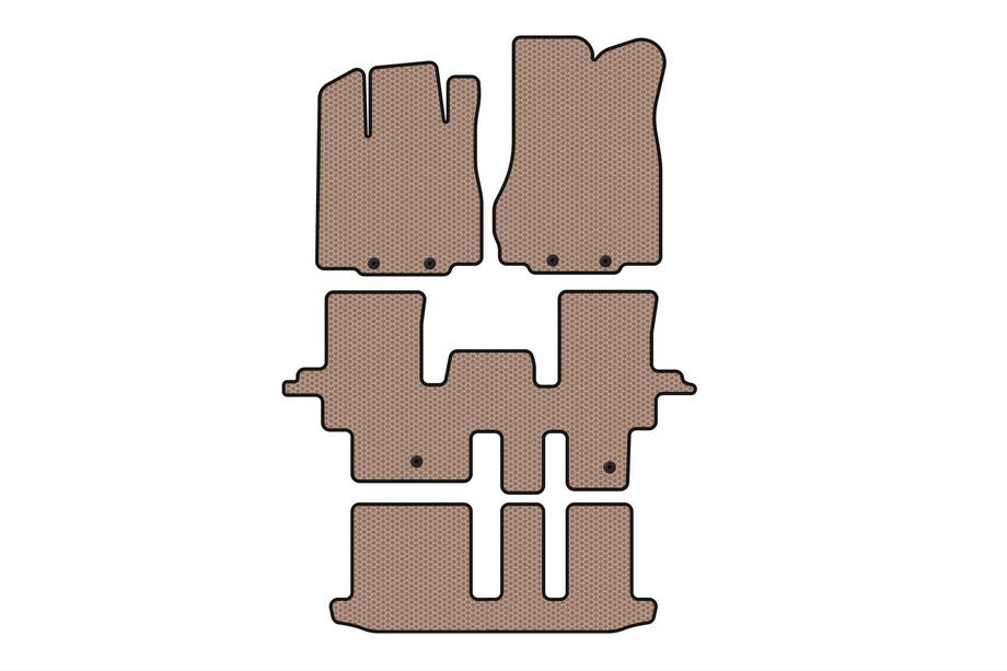 Infiniti QX60 2016-2021 Rubber floor mats Carsuit (3 rows, beige) Photo 1