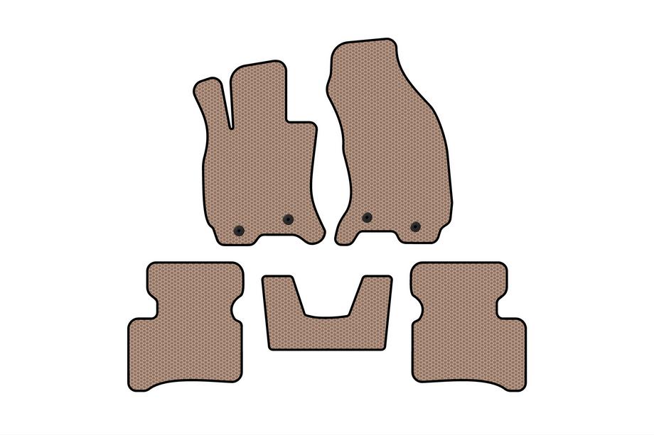 Jaguar X-Type 2001-2009 Rubber floor mats Carsuit (SD, Floor-mounted accelerator pedal, beige) Image