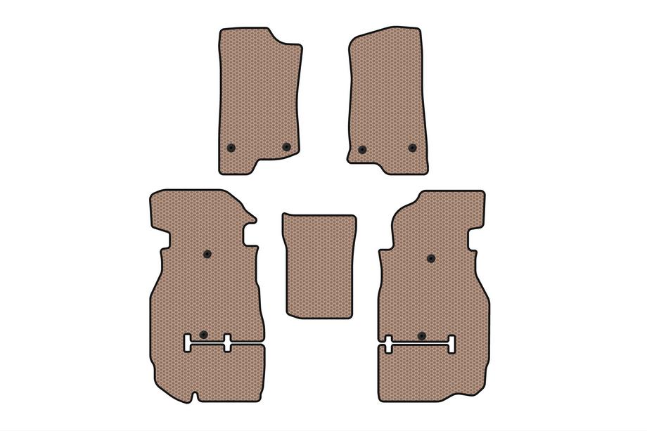 Jeep Wrangler 2018- Rubber floor mats Carsuit (Rubicon Unlimited/5-door, beige) Image