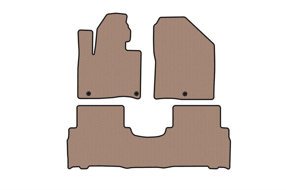 Kia Sorento III UM 2014-2020 Rubber floor mats Carsuit (2014-2018, 5-seater, beige) Photo 1