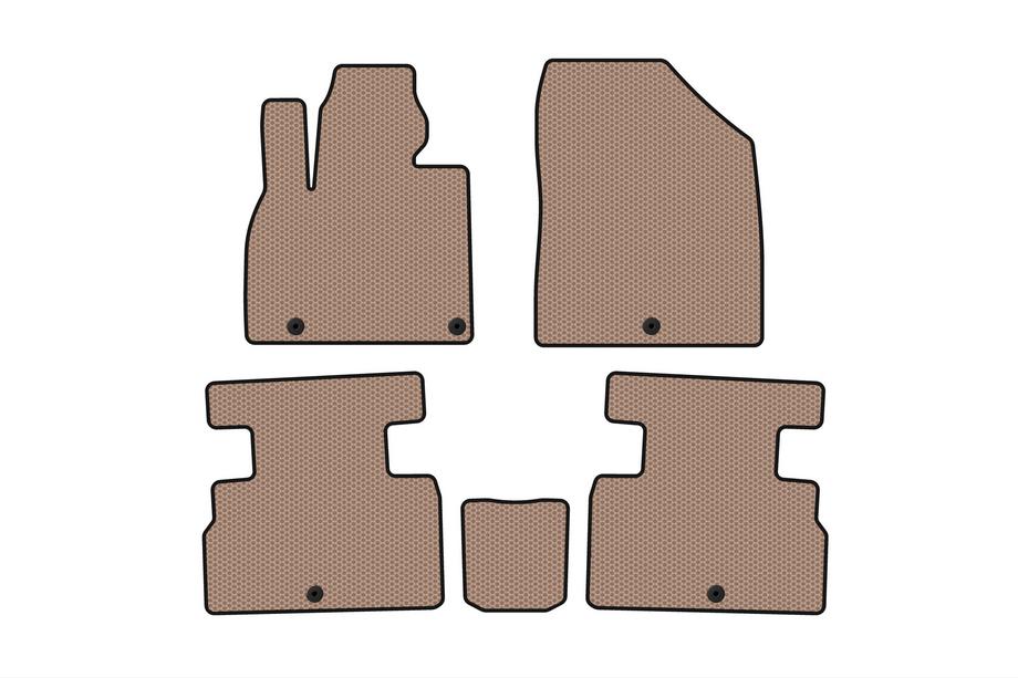 Kia Stonic 2017- Rubber floor mats Carsuit (2 rows, 7-seater, beige) Image