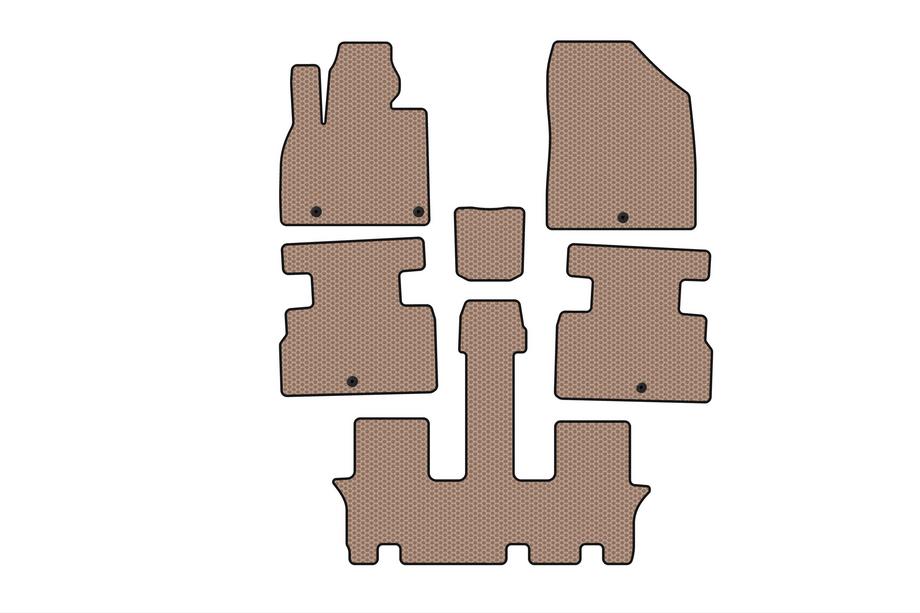 Kia Stonic 2017- Rubber floor mats Carsuit (3 rows, 7-seater, beige) Image