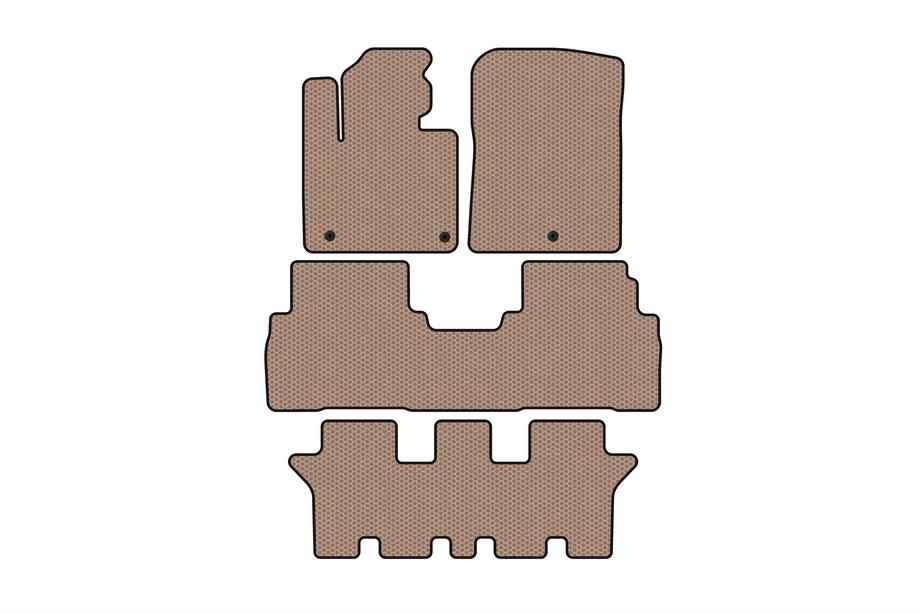 Kia Sorento III UM 2014-2020 Rubber floor mats Carsuit (3 rows, 7-seater, beige) Image