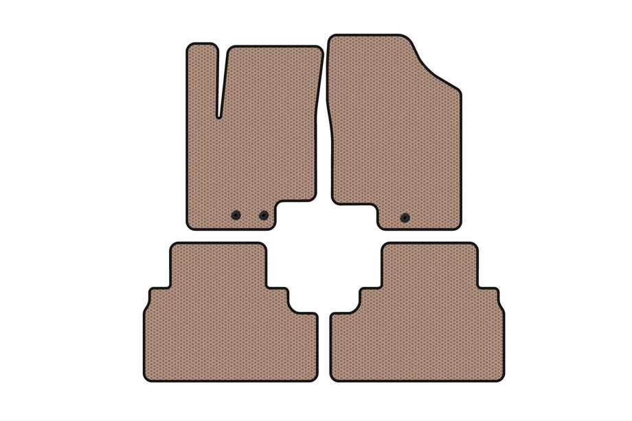 Kia Venga 2010-2019 Rubber Floor Mats Carsuit (Beige) Image