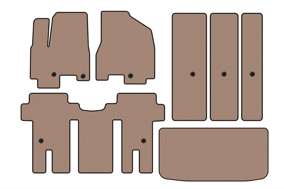 Kia Carnival 2014-2020 Rubber floor mats Carsuit (full interior, beige) Image