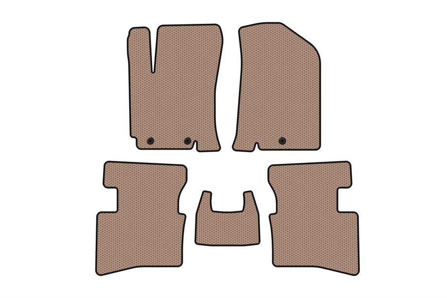 Kia Rio 2012-2017 Rubber Floor Mats Carsuit V2 (Beige) Image