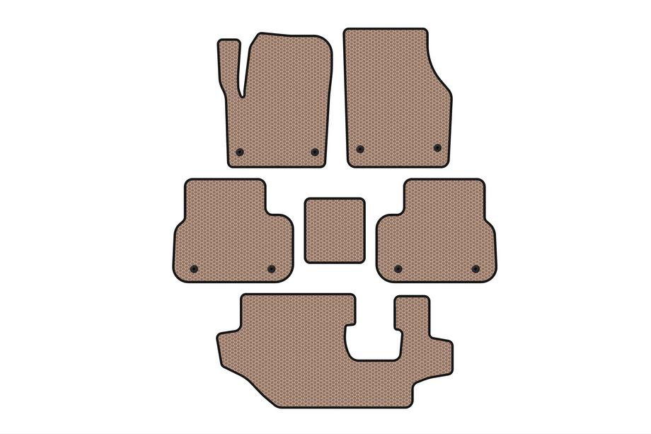 Land Rover Discovery Sport 2014- Rubber floor mats Carsuit (2014-2019, 3 rows, beige) Image
