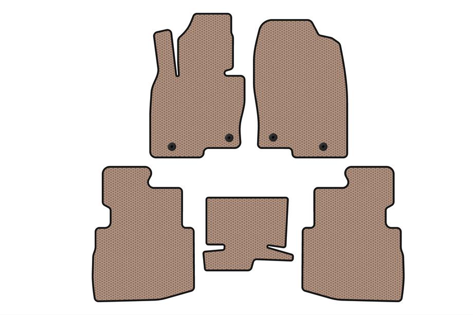 Mazda CX-9 2017- Rubber floor mats Carsuit (2 rows, 7-seater, beige) Photo 1