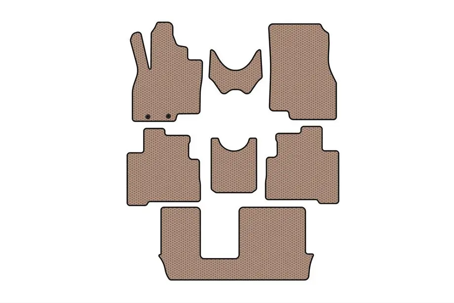 Mitsubishi Grandis 2003-2011 Rubber floor mats Carsuit (3 rows, beige) Image