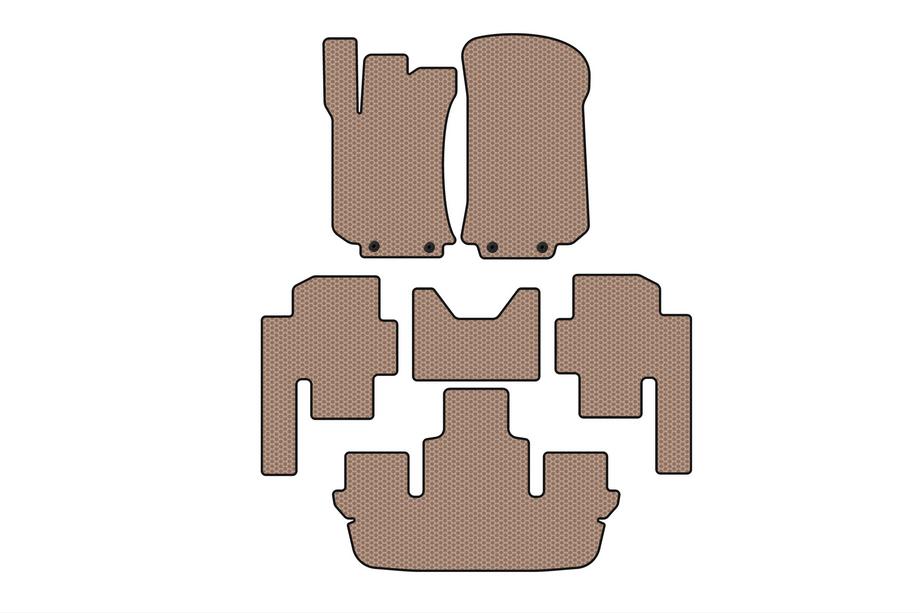Mercedes R-class W251 2005-2017 Rubber floor mats Carsuit (3 rows, beige) Image