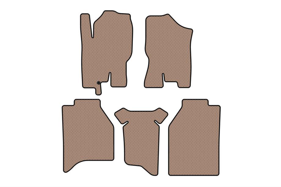 Nissan Navara 2006-2015 Carsuit rubber floor mats (without boxes, Beige) Image