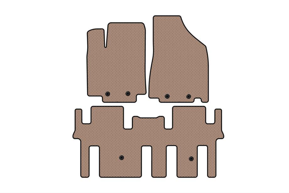 Nissan Pathfinder R52 2012-2021 Rubber floor mats Carsuit (2 rows, beige) Image