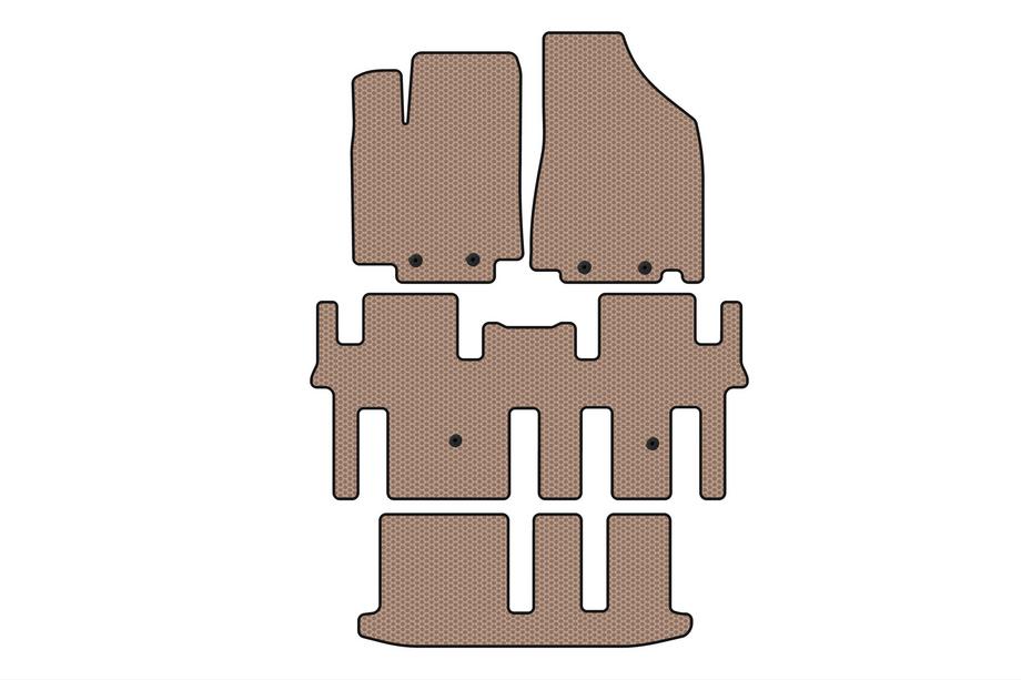 Nissan Pathfinder R52 2012-2021 Rubber floor mats Carsuit (3 rows, beige) Image