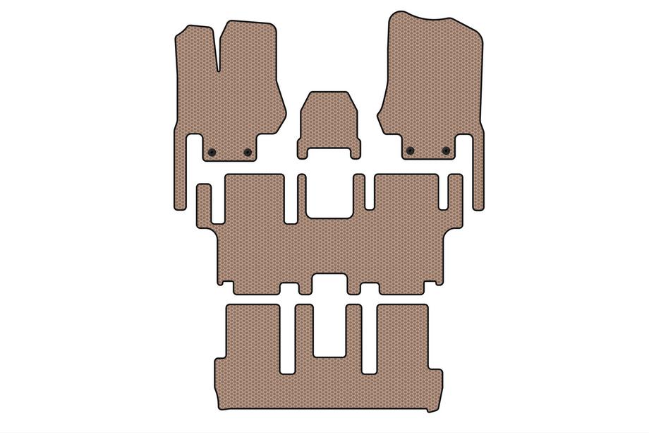 Nissan Quest 2011-2017 Rubber floor mats Carsuit (3 rows, 7-seater, beige) Image