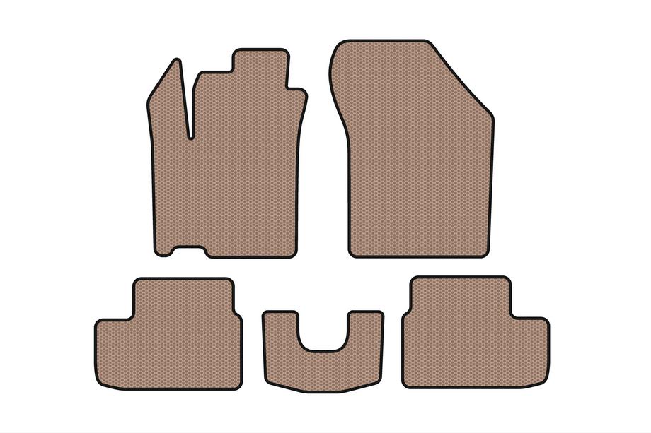 Opel Agila 2007-2015 Rubber Floor Mats Carsuit (HB, Beige) Image