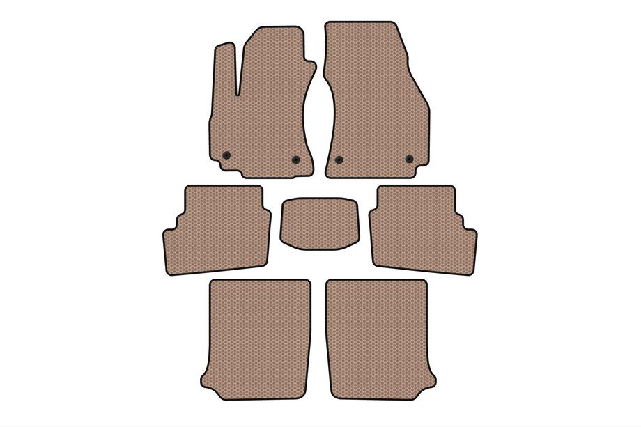 Opel Zafira A 1998-2005 Rubber floor mats Carsuit (3 rows, 2003-2005, 7-seater, beige) Photo 1