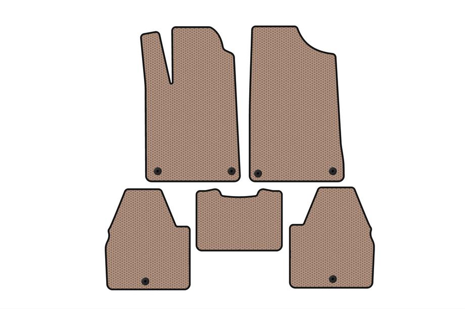 Peugeot 607 1999-2010 Rubber floor mats Carsuit (SD, beige) Image