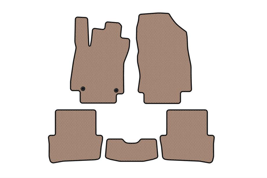 Renault Clio IV 2012-2019 Rubber floor mats Carsuit (2012-2016, HB, 5-door, beige) Image