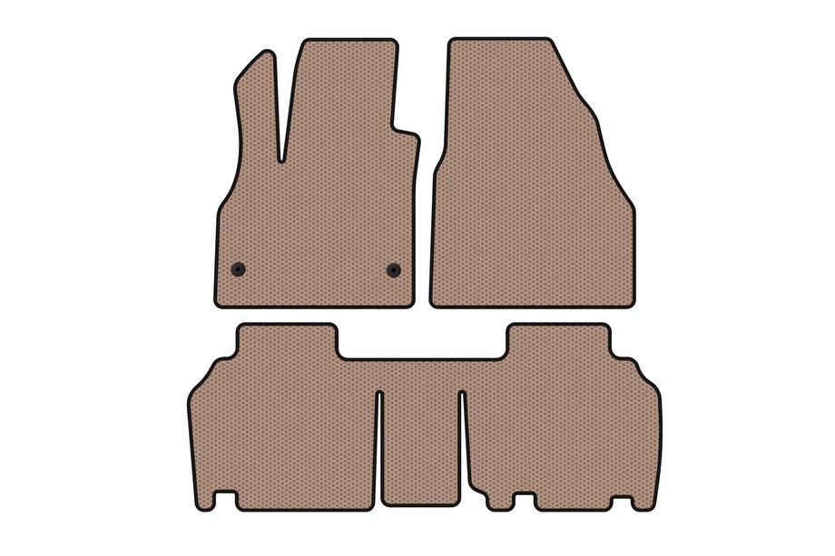 Renault Kangoo 2008–2020 Rubber floor mats Carsuit (2 rows, 5-door/7-seater, beige) Photo 1