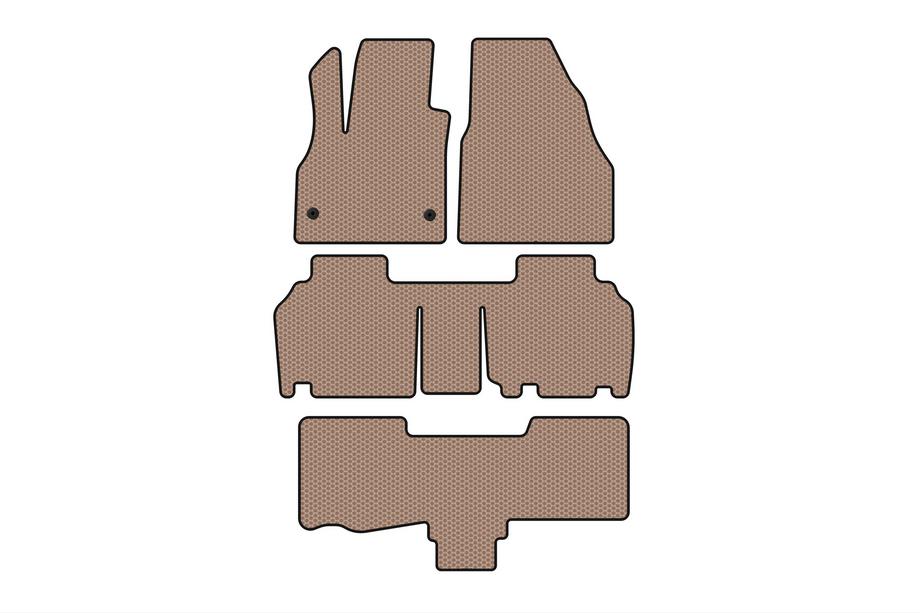 Renault Kangoo 2008–2020 Rubber floor mats Carsuit (3 rows, 5-door/7-seater, beige) Photo 1