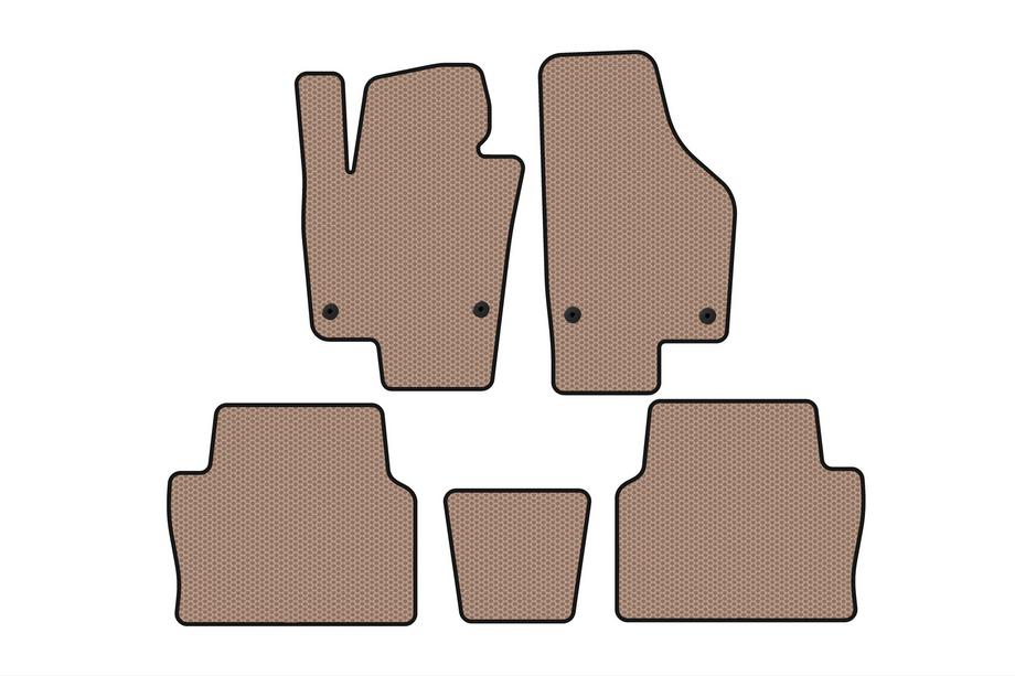 Seat Alhambra 2010- Rubber floor mats Carsuit (2 rows, beige) Image