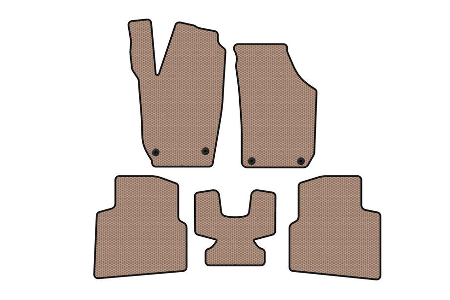 Skoda Roomster 2006-2015 Rubber Floor Mats Carsuit (Beige) Image