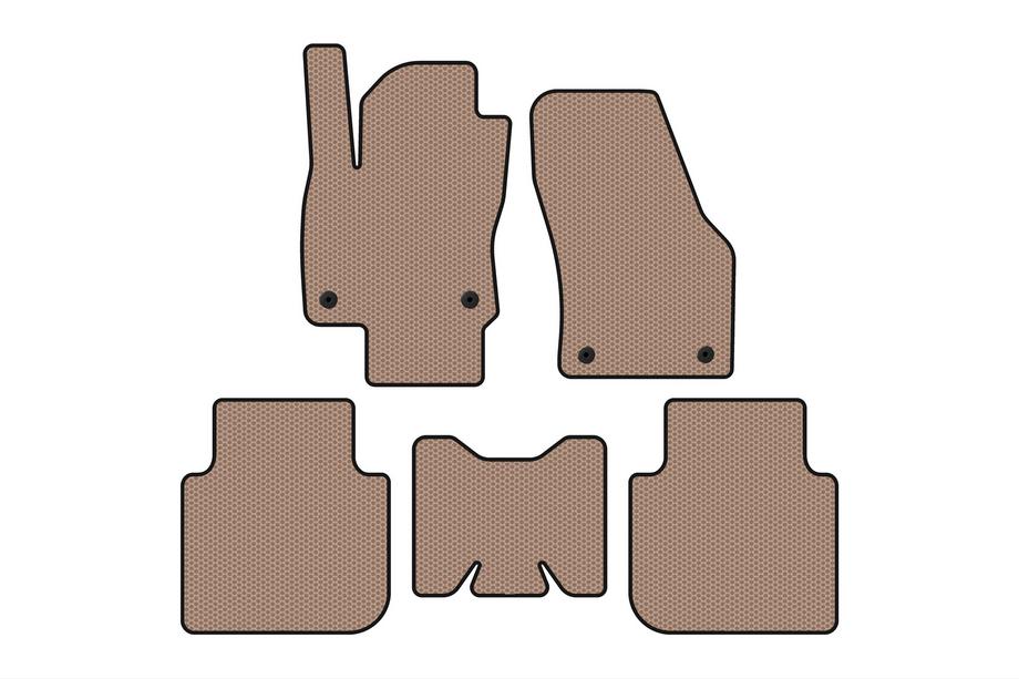 Skoda Kodiaq 2016-2023 Rubber floor mats Carsuit (5-seater/Automatic, beige) Photo 1
