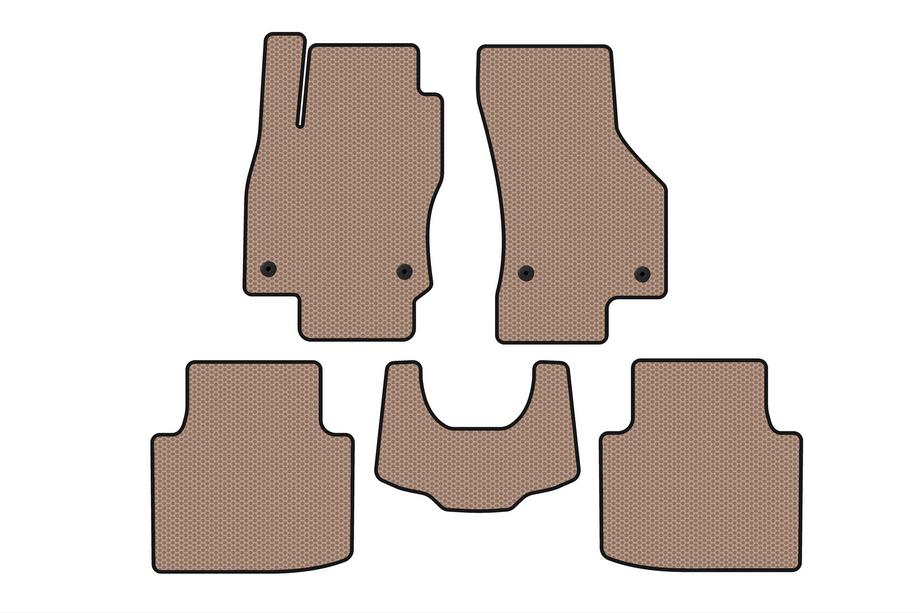Skoda Superb 2015-2024 Rubber Floor Mats Carsuit (with Paw, Beige) Image