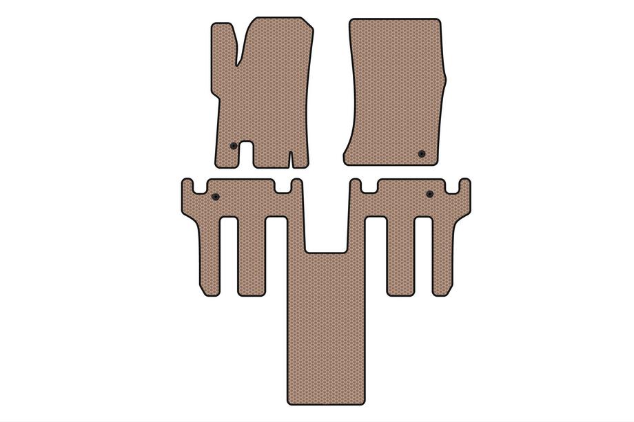 Ssang Yong Rodius Rubber floor mats Carsuit 2004-2008 (2 rows, beige) Image