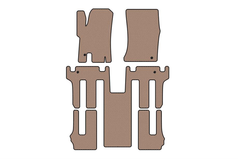 Ssang Yong Rodius Rubber floor mats Carsuit 2004-2008 (3 rows, beige) Image