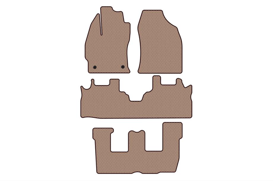 Toyota Prius Rubber floor mats Carsuit (3 rows, beige) Image