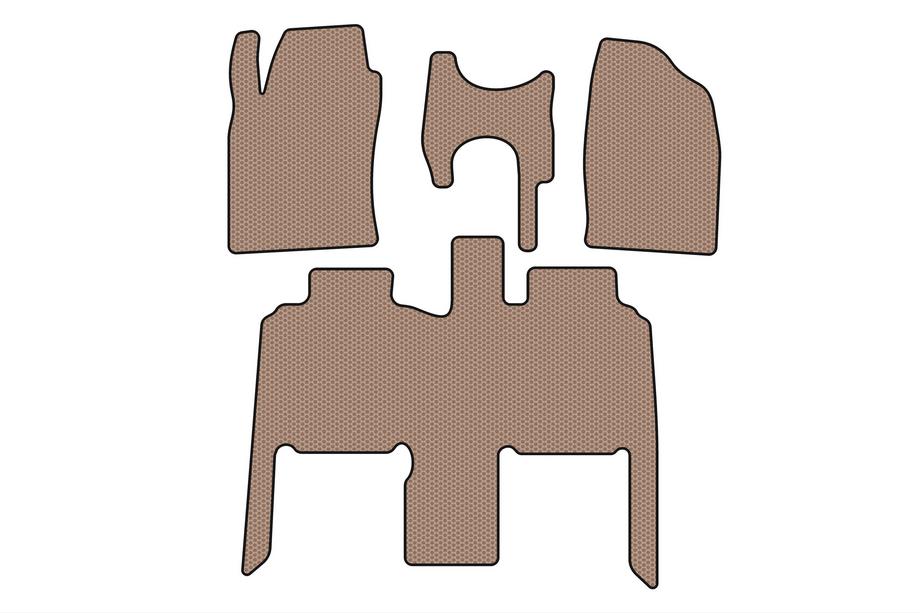 Toyota Previa 2000-2006 Rubber Floor Mats Carsuit (Beige) Image