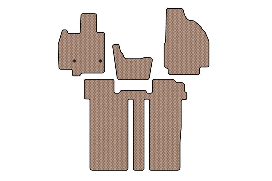 Toyota Previa 2006-2019 Rubber floor mats Carsuit (2 rows, 6-seater, beige) Image