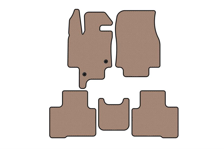 Toyota Highlander 2019- Rubber floor mats Carsuit (2 rows, 7-seater, beige) Photo 1