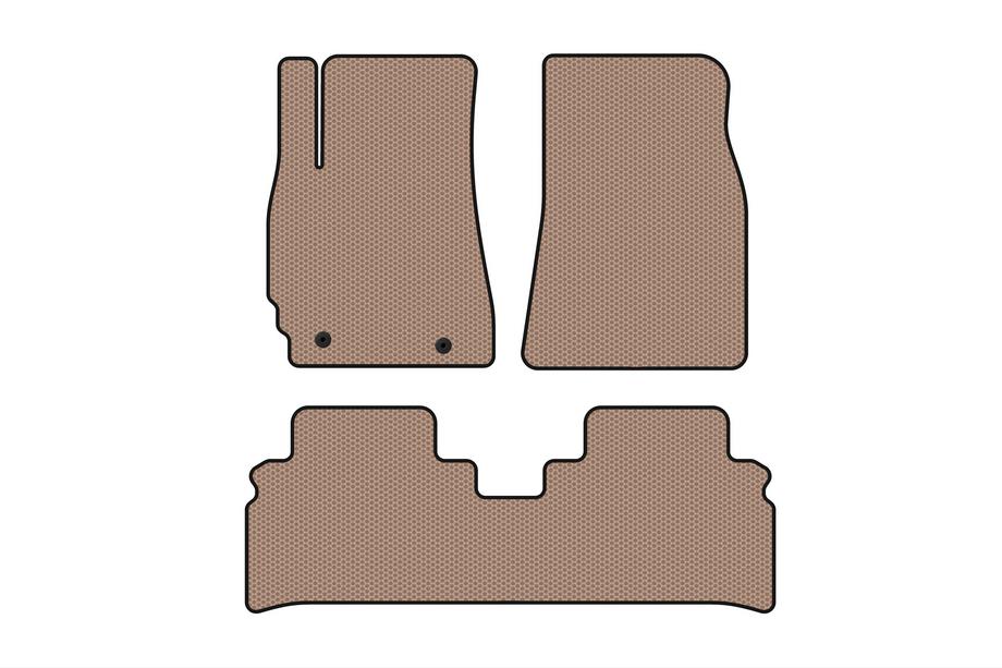 Toyota Highlander 2000-2008 Rubber Floor Mats Carsuit (Beige) Image