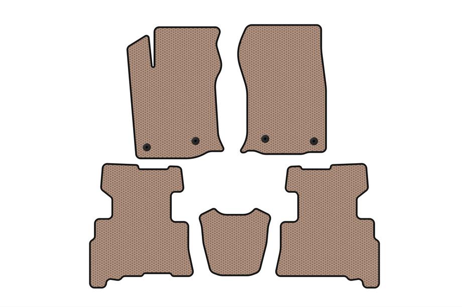 Toyota 4Runner 2009-2024 Rubber floor mats Carsuit (2 rows, 2014-2024, 7-seater, beige) Image