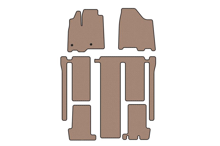 Toyota Sienna 2010-2020 Rubber floor mats Carsuit (3 rows, beige) Photo 1