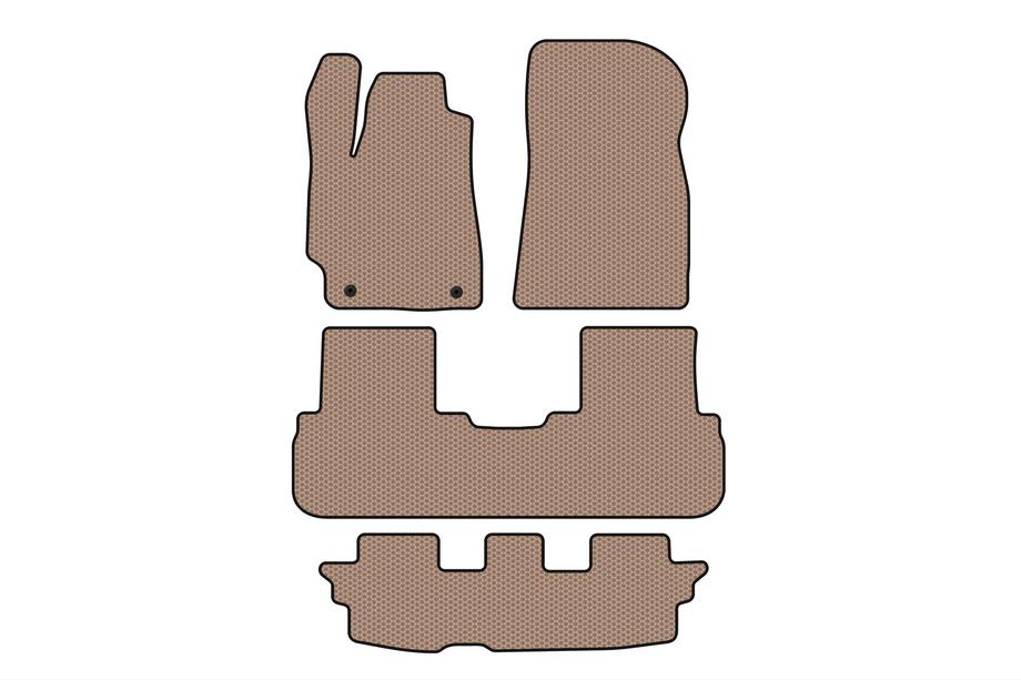 Toyota Highlander 2008-2013 Rubber floor mats Carsuit (2 rows, beige) Photo 1