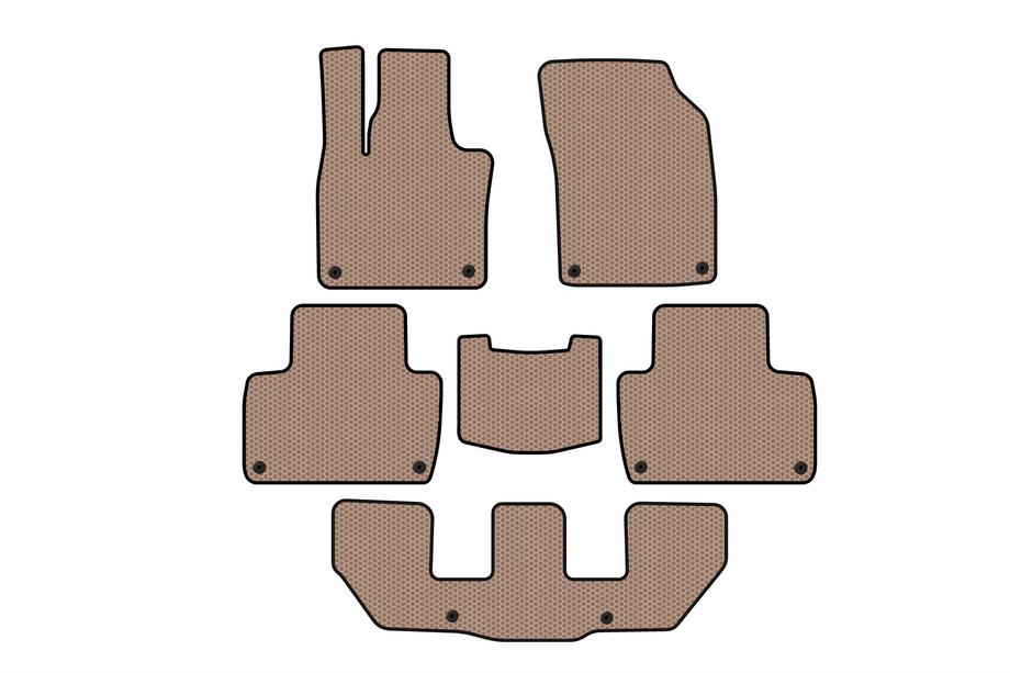 Volvo XC90 2015- Rubber floor mats Carsuit (3 rows, beige) Image