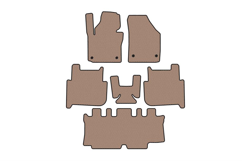 Volkswagen Touran 2003-2010 Rubber floor mats Carsuit (3 rows, 2006-2010, 7-seater, beige) Photo 1