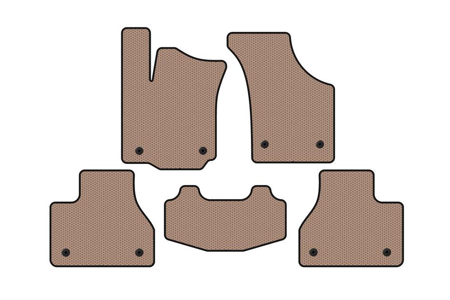 Volkswagen Phaeton 2002-2016 Rubber floor mats Carsuit (SD, short wheelbase, beige) Image