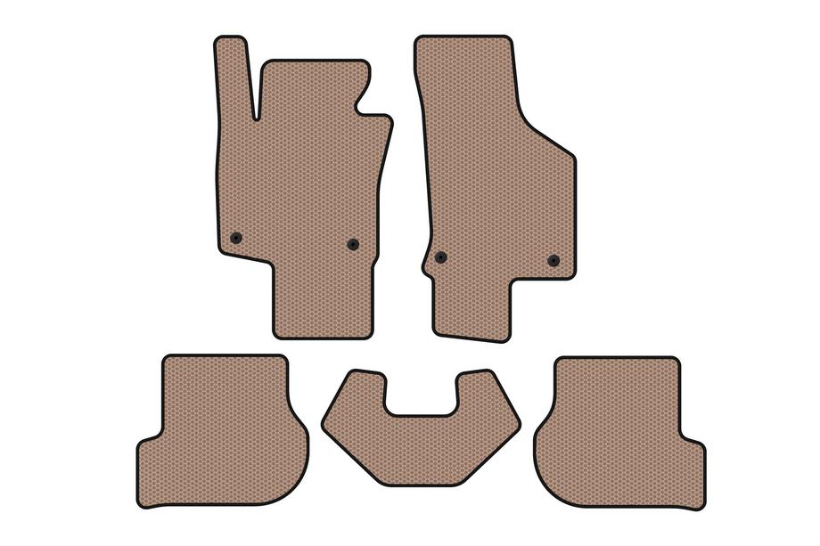 Volkswagen Scirocco 2008-2017 Rubber floor mats Carsuit (HB, 3-door, beige) Image